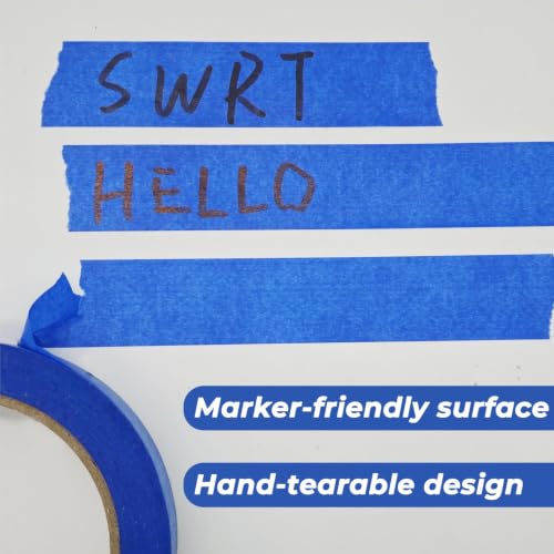 Image of SWRT Blue Painters Tape 1 Inch Wide, 6 Rolls, 22 Yards Each, Clean Removal