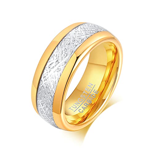 Bague acier inoxydable bicolore rayé mat un anneau punk durable
