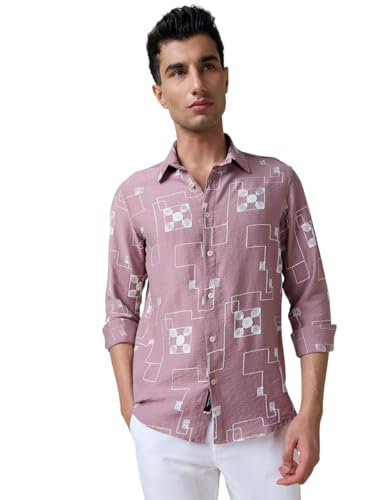 Image of Thomas Scott Mens Regular Fit Embroidered Full Sleeves Casual Shirt