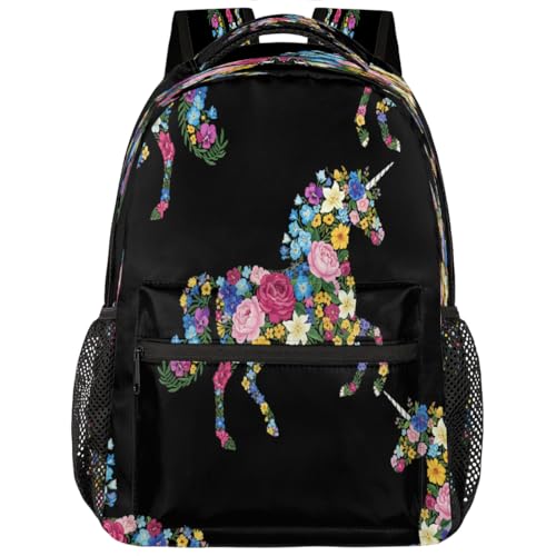 Mochila de viaje ligera con estampado de unicornio para la universidad