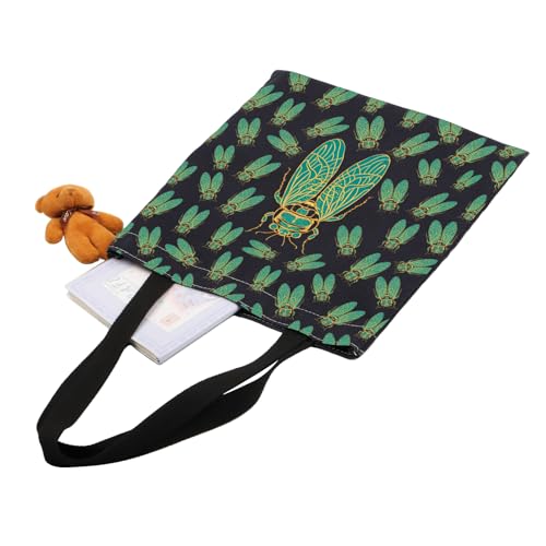 Bolsa tote veraniega PWHAOO con diseño de cigarras miniatura 6