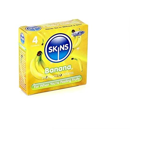 Skins Banana 4 Pack Condoms for Protection Cover