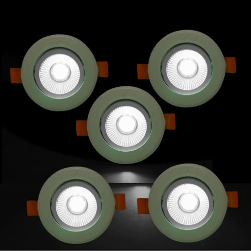 Image of D'Mak 6 Watt Round LED COB Light for POP /Recessed Lighting (White, 5)