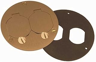 RACO Graco 6249 Brass Duplex Cover with Lift Lids, Round, 3-7/8 in. Diameter