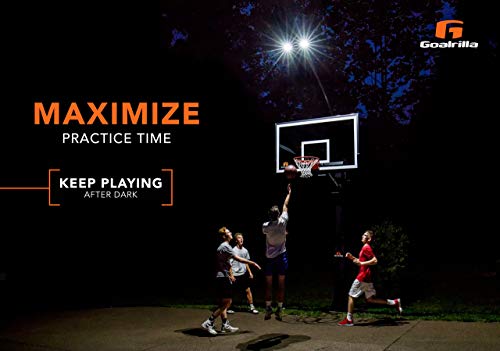 Goalrilla LED Basketball Hoop Light Illuminates backboard, Rim, and Court and Fits All Goalrilla and Other In-Ground Hoops (Renewed)