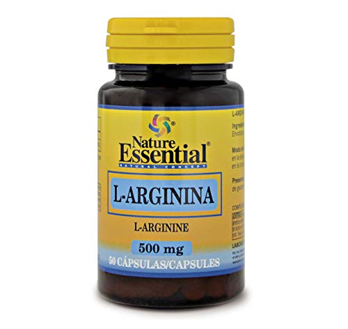 Nature Essential - L-Arginina 500 Mg - 50 Cápsulas - Con Aminoácidos Semiesenciales - Ayuda Mejorar Estado Vascular Y Favorece El Metabolismo Muscular