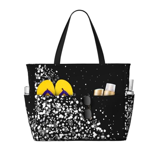 Sac de plage paillettes haut de gamme : le grand cabas chic pour femme