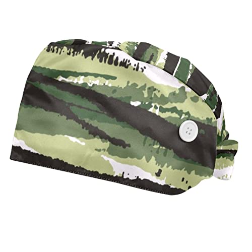 Chapeaux bouffants 2PCS JDEZ motif camouflage avec bandeau anti-transpiration