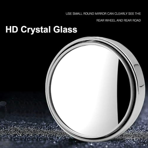 Image of Automaze 3R Blind Spot Mirrors, 2 inch Round HD Glass Convex 360 Wide Angle Side Rear View Mirror with ABS Housing for Cars SUV and Trucks, Silver, Pack of 2(3R-035) (Chrome)