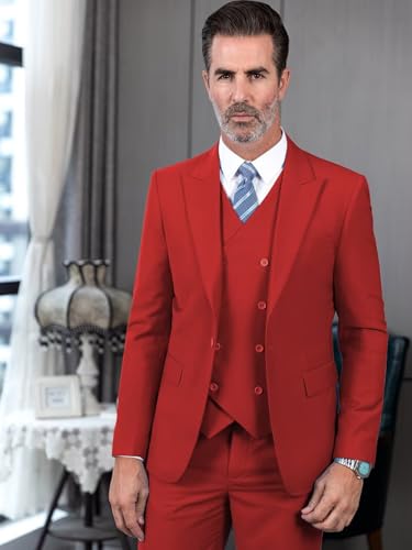 Men's Suit Slim Fit 3 Piece Suit Blazer Dress Business Wedding Party Jacket Vest Pants2