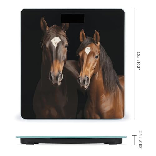Báscula digital de baño con motivo caballos, 180 kg miniatura 2