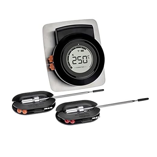 TFA Dostmann Smart Wireless BBQ Thermometer Hyper BBQ, 14.1513, mit App, für Smoker oder Grill, mit Einstichfühlern, Fleischthermometer, Garraumüberwachung, Kerntemperatur, schwarz