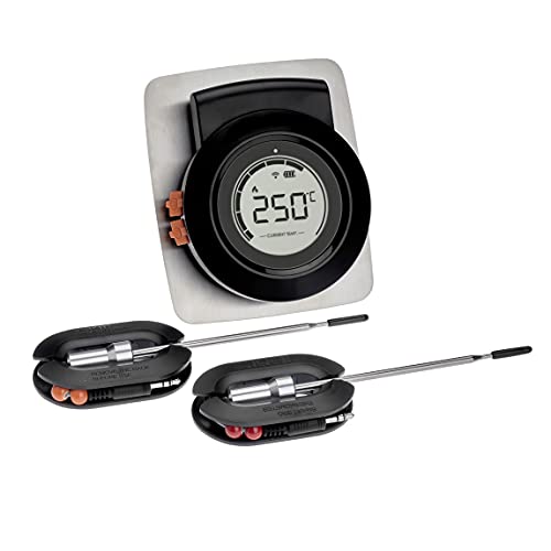TFA Dostmann Smart Wireless BBQ Thermometer Hyper BBQ, 14.1513, mit App, für Smoker oder Grill, mit Einstichfühlern, Fleischthermometer, Garraumüberwachung, Kerntemperatur, schwarz