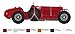 Italeri 4708S Alfa Romeo 1:12 8C/2300 1931-33 Building, Stand Model Making, Crafts, Hobby, Gluing, Plastic Kit, red, Mittel
