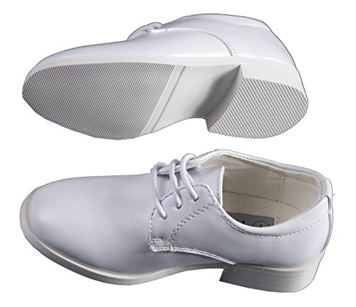 Tuxgear Boys White Lace Up Round Toe Dress Shoes - Wedding - First Communion (3 M Us Little Kid) #TOP1