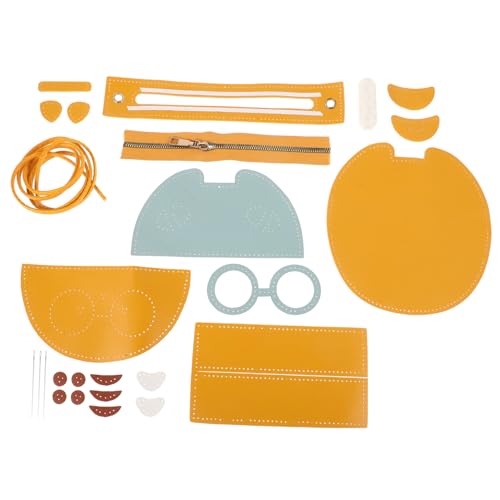 PERSELOSO 1Set DIY Sewing Kit Complete PU Bag Making Supplies for Adults Craft Your Own Cute Cartoon Shoulder Bag for Parent Interaction Creative Activities