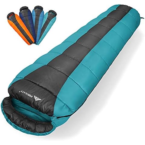 Forceatt Sleeping Bag, 50-77℉ Lightweight & Portable Sleeping Bags for Adults, Backpacking Mummy Sleeping Bag Suitable Camping, Hiking, Indoor and Outdoor Use, for 3 Seasons of Warm and Cool Weather Cover
