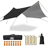 5x5m Groß Camping Tarp Wasserdicht Zeltplane Achteck Hängematte Plane Regenplane Picknick Zelt Matte Outdoor Survival Ausrüstung