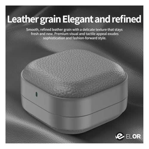 Image of ELOR Suede Leather Texture Case Cover Compatible with Samsung Galaxy Buds 4 | 4 Pro (Earbuds Not Included) (Grey)