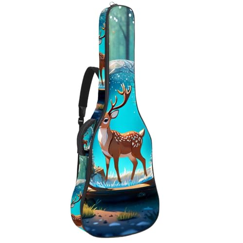 Sac pour guitare multicolore motif cerf avec protection renforcée
