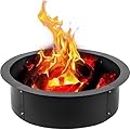 Outdoor Fire Pit Ring Insert, 36-Inch Outer/30-Inch Inner Diameter, 3.0mm Thick Solid Steel Liner - DIY Campfire Ring Above or In-Ground