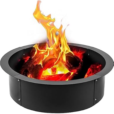 Outdoor Fire Pit Ring Insert, 36-Inch Outer/30-Inch Inner Diameter, 3.0mm Thick Solid Steel Liner - DIY Campfire Ring Above or In-Ground