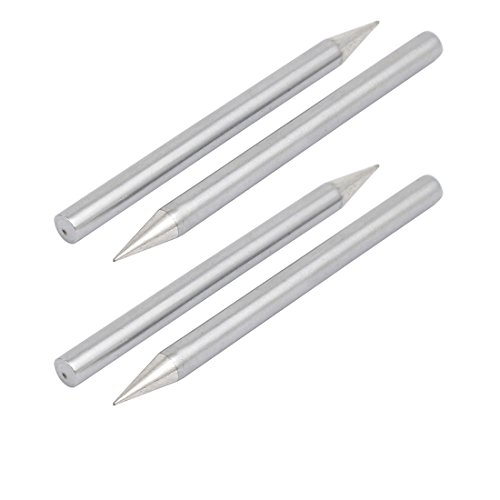 sourcingmap 40W 4.5mm Shank Dia Straight Soldering Iron Tip Rework Station Tool 4pcs