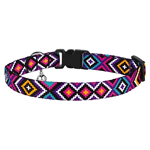 Collardirect Aztec Cat Collar Breakaway Pack Of 2 Pcs Nylon Tribal Pattern Geometric Pet Kitten Collars For Cats (Tribal Magenta + Aztec Sunset) #TOP22