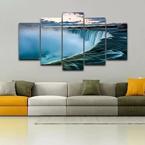 Tableau Multi Panneau 5 Parties Decoration Murale Chutes Du Niagara Imprimé Sur Toile 5 Pièces Hd Peinture Affiche...