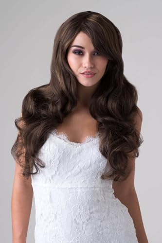 Perruque longue brune à ondulations douces Bella pour sublimer vos soirées et looks quotidiens