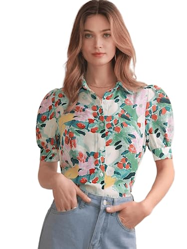 Image of Womens and Girls Polyester Regular Fit Shirt || Short Sleeve Shirts Stylish Western Tops|