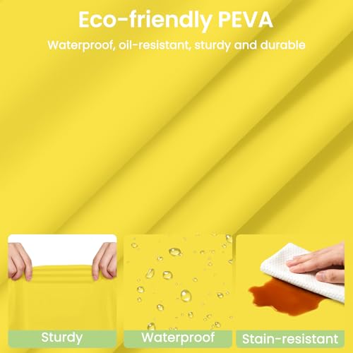 Image of LANLISA 4 Pack Yellow Plastic Table Cloths Disposable, 54 x 108 Inch Rectangle Tablecloth, Easter Party, Decorative Tablecloths Lemon Plastic Cover