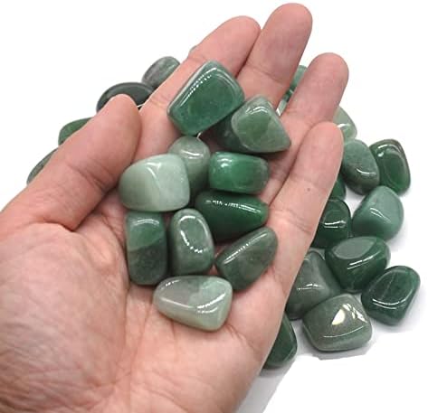 15-25mm Green Aventurine Crystal, Polished Green Jasper Crystal Chips Healing Crystals with Velvet Bag, Crystal Gemstones for Crafts,Mineral Rocks, 100g Stone