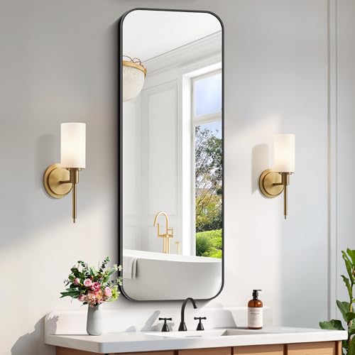 FORBATH Bathroom Mirror 20" x 55", Rectangle Black Bathroom Mirror