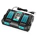 Produktbild XNJTG 14,4V~18V 4A Dual Port Ladegerät Ersatz für Makita 18V Li-ion Akku BL1850 BL1850B BL1840 BL1840B BL1830 BL1415 BL1430 BL1440 DC18RD Ladegerät