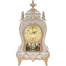 Gavigain Vintage Alarm Clock Vintage Plastic Table Clock Antique Home Hotel Decorative Desk Alarm ClocksWhite