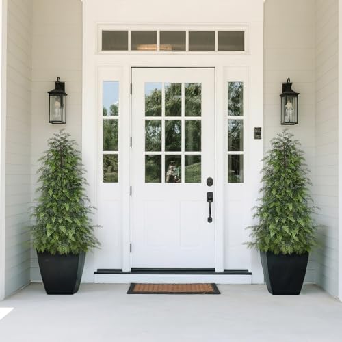 Image of Lifelike Touch Artificial Cedar Christmas Trees for Front Porch (2Set 4FT)