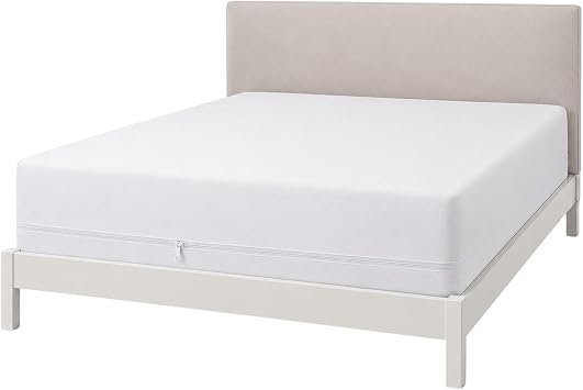 Waterproof Zippered Mattress Encasement King Size, 12 Inch Deep | Full-coverage bedding safeguard with non-woven exterior and laminated interior