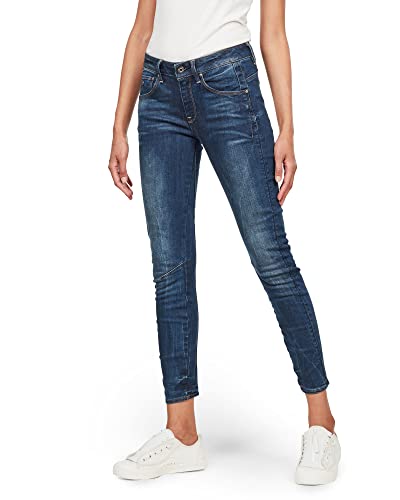 G-Star Raw Arc 3d Mid Waist - Vaqueros Ajustados Para Mujer Azul Dk Aged 6553-89 30w X 28l G-Star Raw Arc 3d Mid Waist - Vaqueros Ajustados Para Mujer Azul Dk Aged 6553-89 30w X 28l