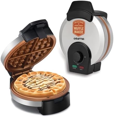 Gourmia Belgian Waffle Maker – Compact Design with Upright Storage...