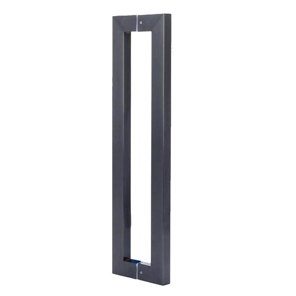 MXXQRHF Black Rectangle Stainless Steel Push Pull Door Handle for Glass - 37.8" Hole Pitch, Modern Commercial Entry Hardware, Durable & Stylish Door Accessory