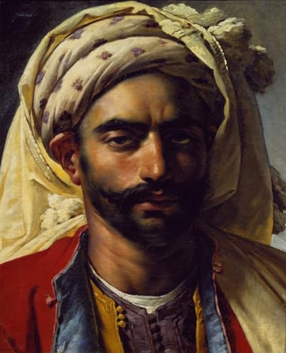 Portrait of Mustapha peinture sur toile Girodet de qualite musee pour interieur elegant