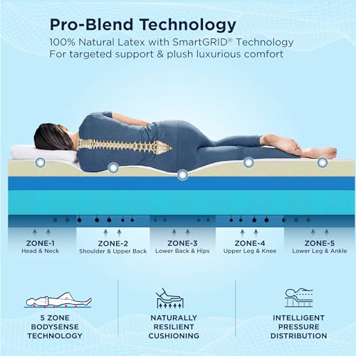 Image of The Sleep Company SmartGRID Luxe Royale Mattress | Japanese Patented Technology with 100% Natural Latex | Ultra Luxury Hotel Like Comfort | Queen Size Soft Bed Mattress 72x60x8