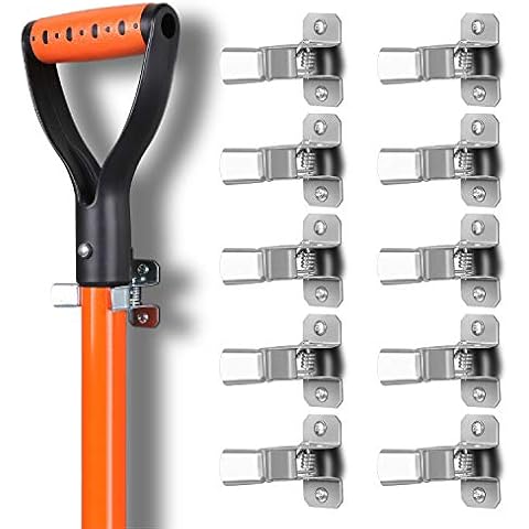 HORUSDY 10 Pack Spring Grip Mop and Broom Holder for Shovel, Rake, Broom, Mop Holder, Etc Cover