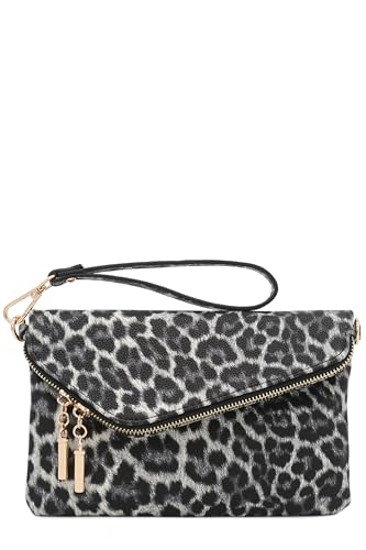 Image of FashionPuzzle Envelope Wristlet Clutch Crossbody Bag with Chain Strap