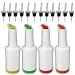 Liquor Bottle Pourers W/Tapered Spout 6 Pk + 4 Alcohol/Juice Pour Bottles, Multi Colors, Bar Supplies.