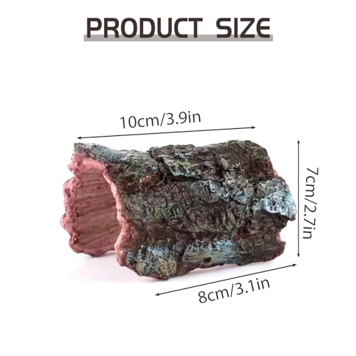 UESDU Fish Tank Decorations, Resin Fish Tank Ornament Small Hollow Tree Trunk Aquarium Decoration Fish Hideout Cave Fish Tank Accessories Decor