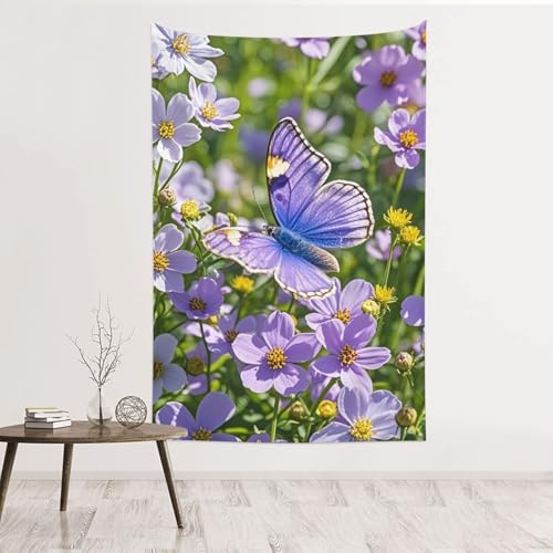 Tapisserie murale violette pour salon et chambre cosy