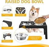 Romicta Erhöhte Futterstation für große Hunde, 5-Fach höhenverstellbar, inkl. 2 * 1200ML Edelstahlnäpfen und 1 * 800ML Langsamfutternapf