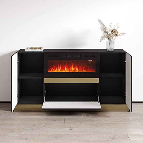 Meble Furniture Mercado 01 Bl-Ef Fireplace Sideboard #TOP4